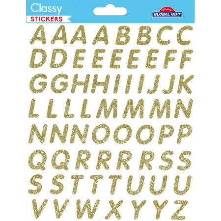 Lettres paillette couleur or - Stickers Classy