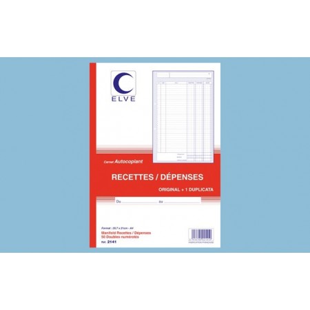 Carnet "Recettes/dépenses" - A4 - 50 dupli