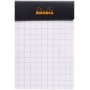 Bloc agrafé N°10 5,2x7,5 cm 80 feuillets petits carreaux 5/5 80 g. - Noir RHODIA