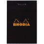 Bloc agrafé N°10 5,2x7,5 cm 80 feuillets petits carreaux 5/5 80 g. - Noir RHODIA