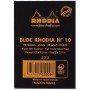 Bloc agrafé N°10 5,2x7,5 cm 80 feuillets petits carreaux 5/5 80 g. - Noir RHODIA