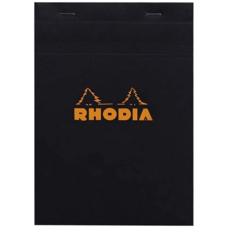 Bloc agrafé N°16 A5 80 feuillets petits carreaux 5/5 80 g. - Noir - RHODIA