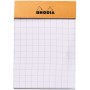 Bloc agrafé N°10 5,2x7,5 cm 80 feuillets petits carreaux 5/5 80 g. - Orange RHODIA