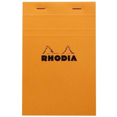 Bloc agrafé N°14 11x17 cm 80 feuillets petits carreaux 5/5 80 g. - Orange - RHODIA