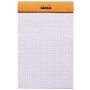 Bloc agrafé N°14 11x17 cm 80 feuillets petits carreaux 5/5 80 g. - Orange - RHODIA