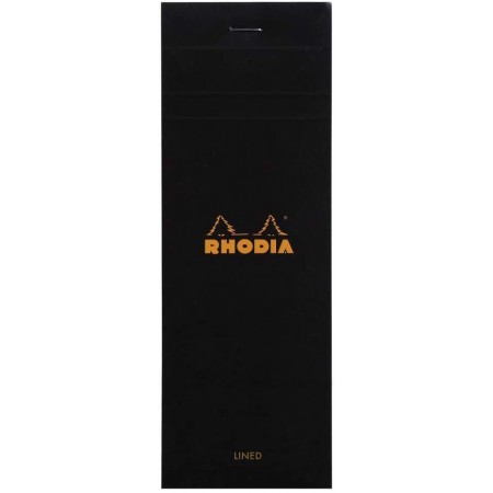 Bloc agrafé Shopping N°8 7,4x21 cm 80 feuillets ligné 80 g. - Noir RHODIA