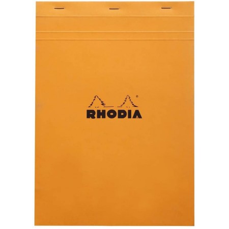 Bloc agrafé N°18 A4 80 feuillets petits carreaux 5/5 80 g. - Orange RHODIA