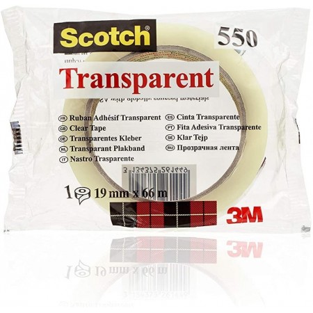 Ruban adhésif transparent 550, 19 mm x 66 m SCOTCH