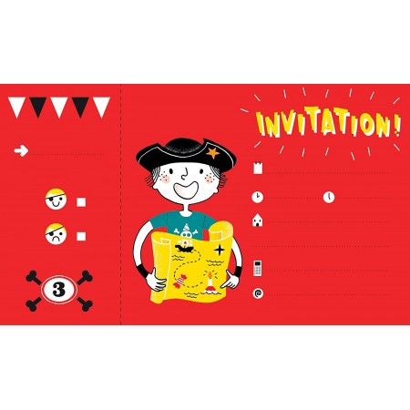 Cartes D Invitation Anniversaire X 12 Pirates Avenue Mandarine