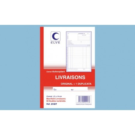 Carnet "Livraisons" - A5 - 50 dupli Elve