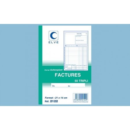 Carnet "Factures" - A5 - 50 tripli Elve