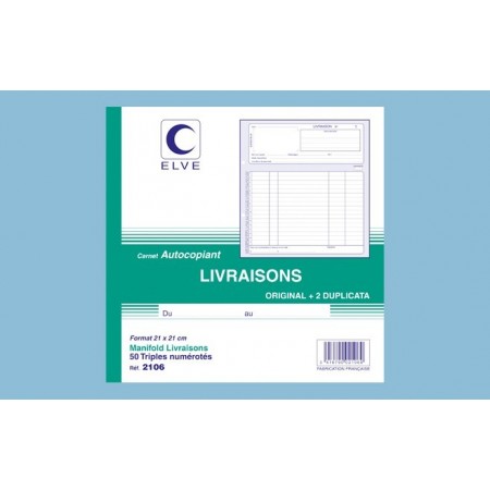 Carnet "Livraisons" - 210 x 210 Elve