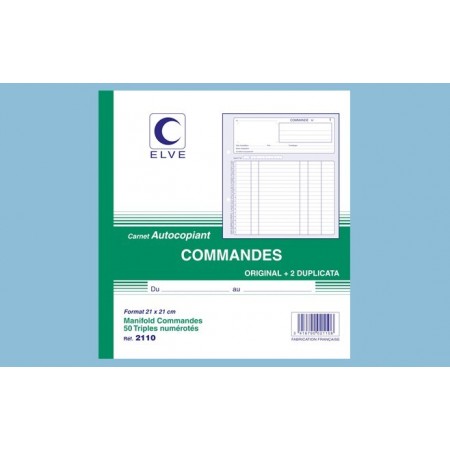 Carnet "Commandes" - 210 x 210 - 50 tripli Elve