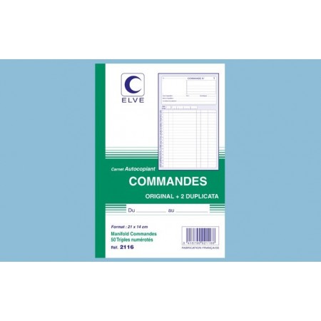 Carnet "Commandes" - A5 - 50 tripli