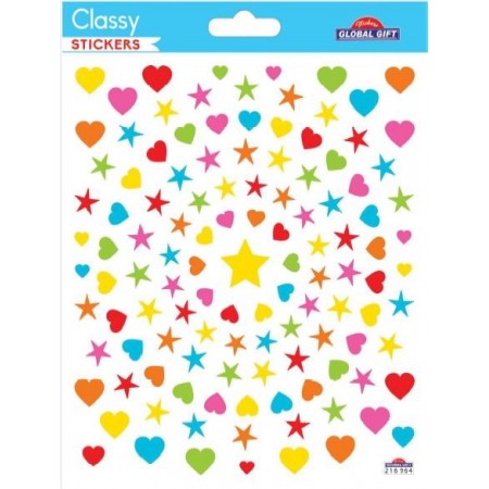 Paillettes coeurs et étoiles - Stickers Classy