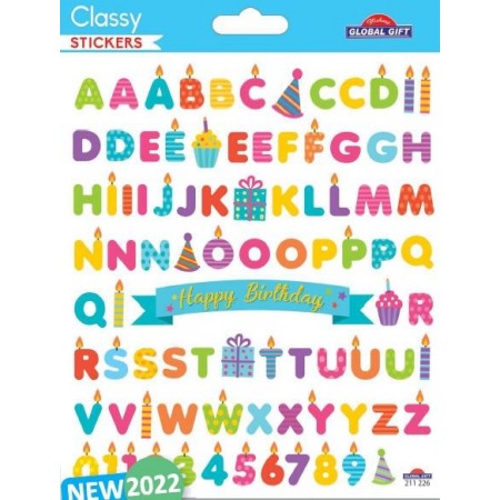 Lettres et chiffres anniversaire - Stickers Classy