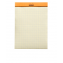 Bloc agrafé Rhodia Yellow N°16 14,8x21 cm 80 feuillets petits carreaux 5x5 80g - Orange - Rhodia