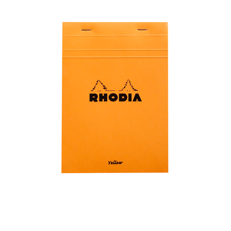 Bloc agrafé Rhodia Yellow N°16 14,8x21 cm 80 feuillets petits carreaux 5x5 80g - Orange - Rhodia