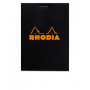 Bloc agrafé Rhodia N°12 8,5x12 cm 80 feuillets petits carreaux 5x5 80g - Noir