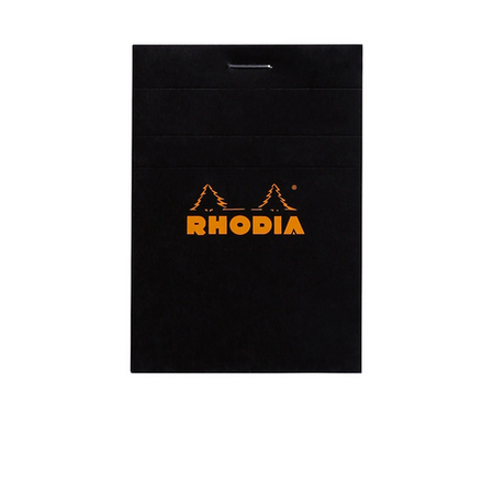 Bloc agrafé Rhodia N°11 7,4x10,5 cm 80 feuillets petits carreaux 5x5 80g - Noir