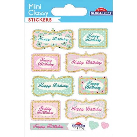 Happy Birthday - Stickers Mini Classy