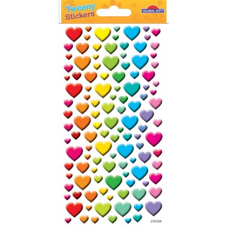 Coeurs métallisé - Stickers Tweeny - Global Gift