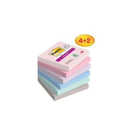 Post-it Bloc-note adhésif Super Sticky Notes, 76 x 76 mm - 4+2 gratuits