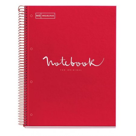 Notebook 1 Emotions A4 90g - 5x5 - Rouge Miquelrius