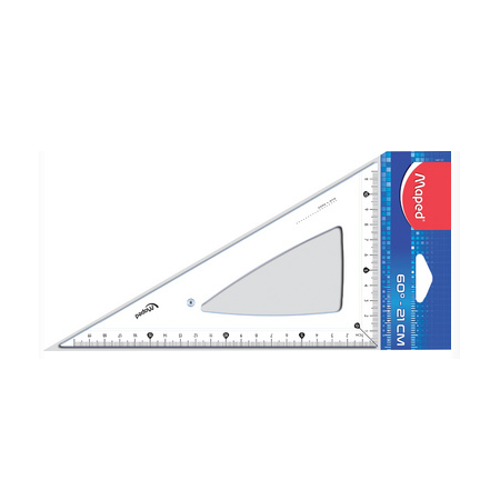 Maped Equerre Cristal 60 degrés, gand côté: 210 mm