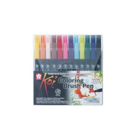 SAKURA Stylo pinceau Koi Coloring Brush, étui de 12