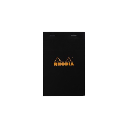 Bloc agrafé Rhodia N°14 11x17 cm 80 feuillets petits carreaux 5x5 80g - Noir