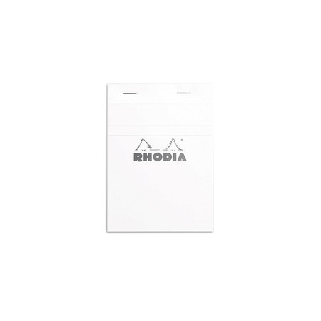 Bloc agrafé Rhodia N°13 10,5x14,8 cm 80 feuillets petits carreaux 5x5 80g - Blanc