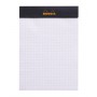 Bloc agrafé Rhodia N°13 10,5x14,8 cm 80 feuillets petits carreaux 5x5 80g - Noir