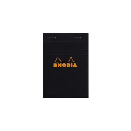 Bloc agrafé Rhodia N°13 10,5x14,8 cm 80 feuillets petits carreaux 5x5 80g - Noir