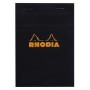 Bloc agrafé Rhodia N°13 10,5x14,8 cm 80 feuillets petits carreaux 5x5 80g - Noir