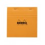 Bloc agrafé Rhodia Le Carré N°148 14,8x14,8 cm 80 feuillets petits carreaux 5x5 80g - Orange