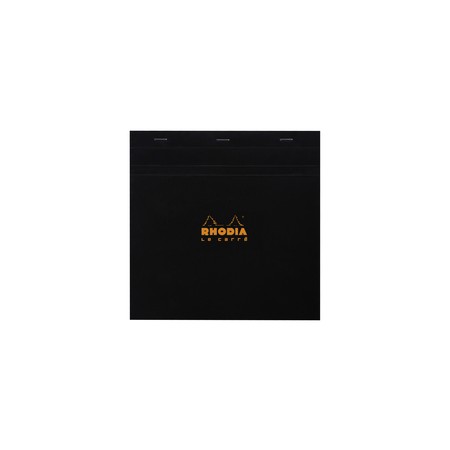 Bloc agrafé Rhodia Le Carré N°210 21x21 cm 80 feuillets petits carreaux 5x5 80g - Noir