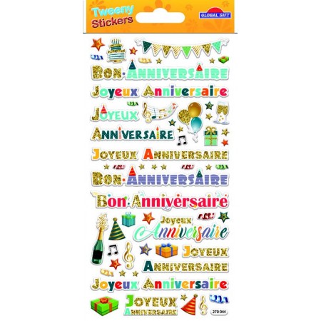 Thème Anniversaire en relief - Stickers Tweeny