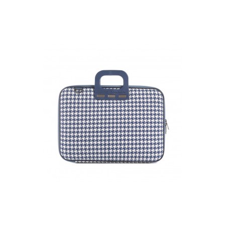 MALLETTE BOMBATA PIED DE POULE 15'' NAVY