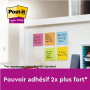 POST-IT® Notes Super Sticky Playful 76 x 127 mm. 6 blocs, 90F. Ass : rouge/orange/jaune/vert/bleu/violet.