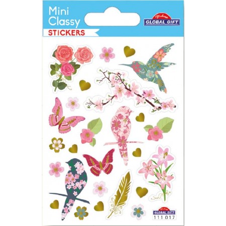 Oiseaux et fleurs - Stickers Mini Classy