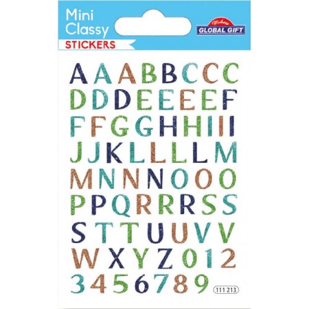 Chiffres et lettres paillettes - Stickers Mini Classy