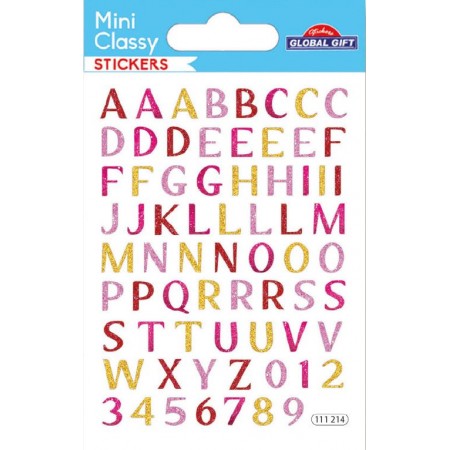 Chiffres et lettres paillettes - Stickers Mini Classy