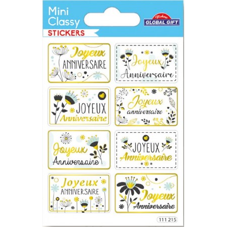 Joyeux anniversaire - Stickers Mini Classy - Global Gift