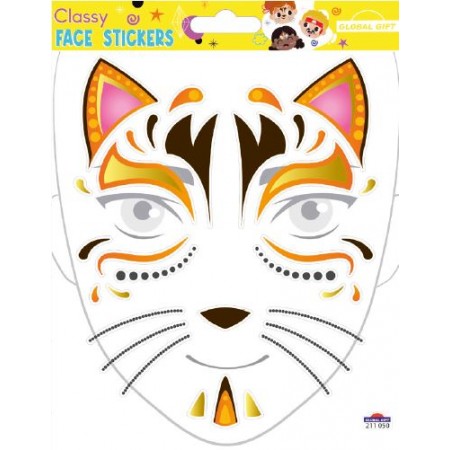 Autocollants pour visage théme chat - Face Stickers Classy