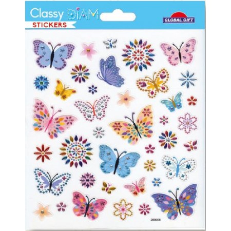 Papillons et fleurs Diam - Stickers Classy Diam- Global Gift