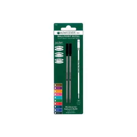 Lot de 2 Recharges Bille Noire compatible Cross® Monteverde®