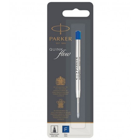 PARKER recharge bille Quinkflow, pointe fine, bleue, blister X 1