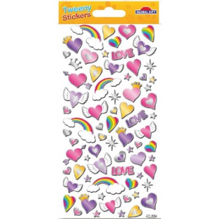 Sticker Coeur - Arc en ciel - Love métallisé - Tweeny - Global Gift