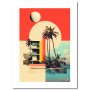 Poster couleur vintage architecture - 30 x 40 cm